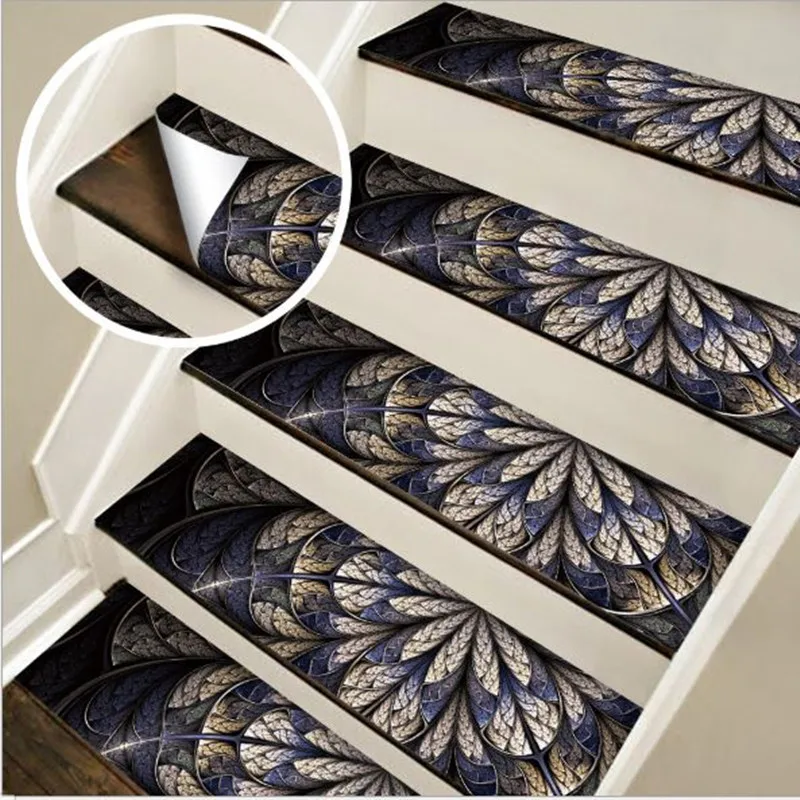 

6Pcs Mosaic Tile Wall Stairs Stickers Self Adhesive Waterproof PVC Wall Sticker Kitchen Ceramic Stickers Home Decoration