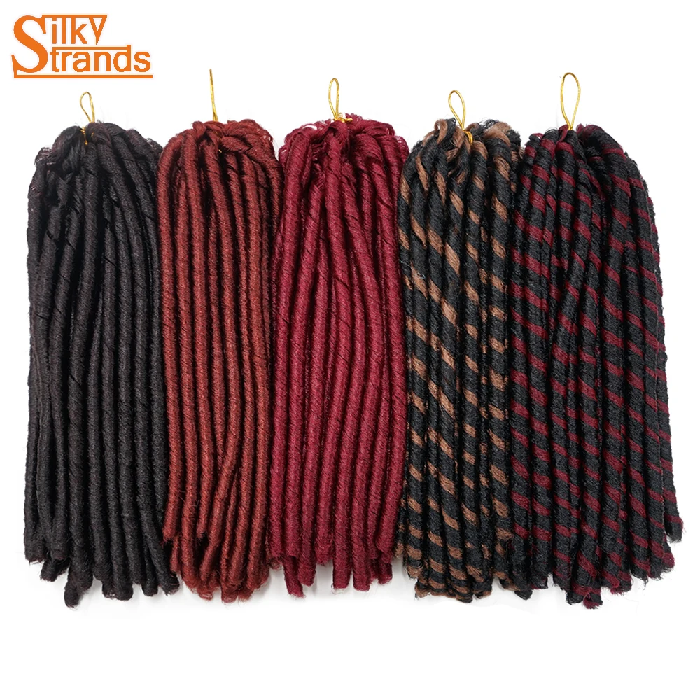braids crochet 8 Extensions Strands Hair Soft Kanekalon Silky Dreadlocks