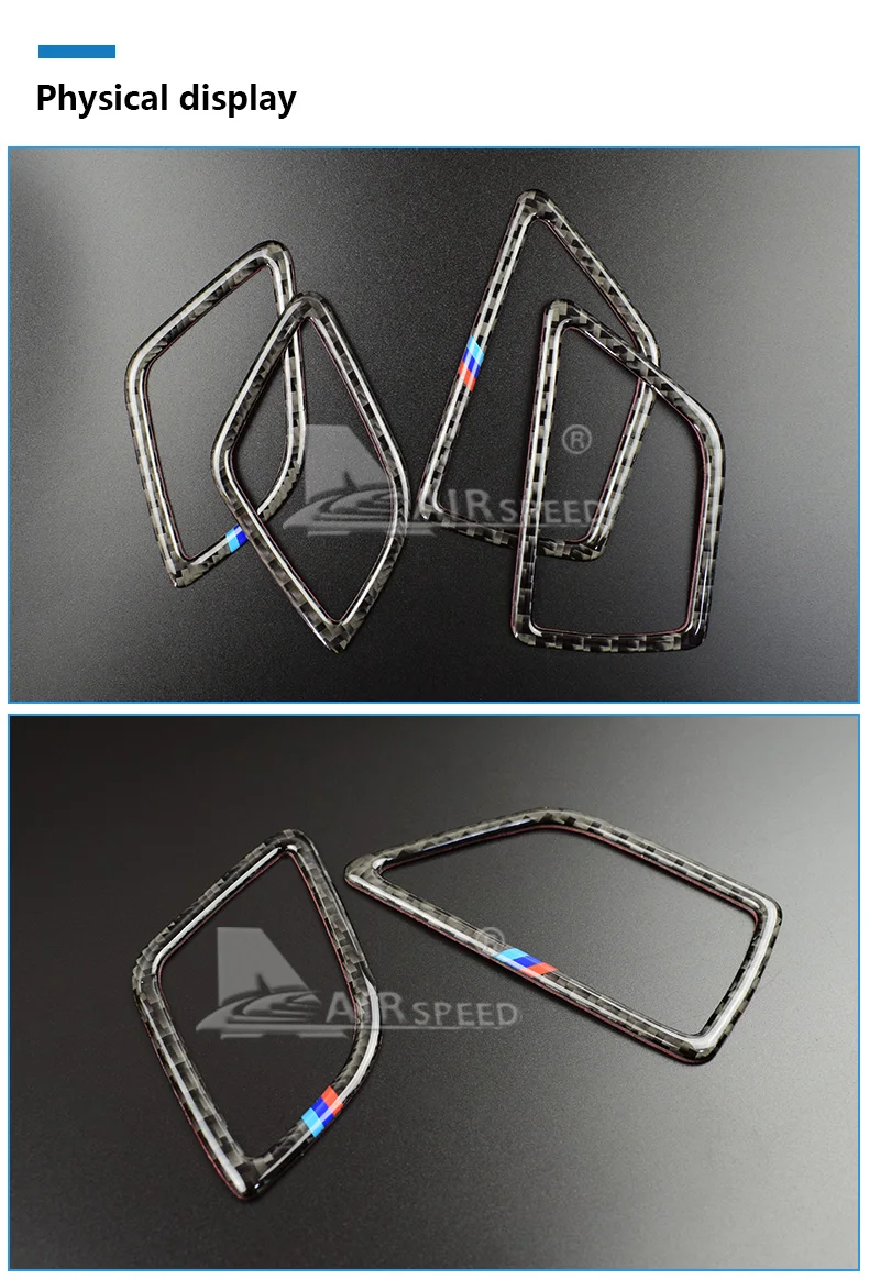  for BMW F10 5 Series LHD Carbon Fiber Car Air Conditioner Outlet Frame Vents Decorative Trim Accessories Car Styling (3)