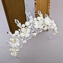 New Bride Wedding Crown Bride Retro Color full Crystal Crown Princess Headdress Sweet Hair Ornaments Wedding Jewelry HG-S013J