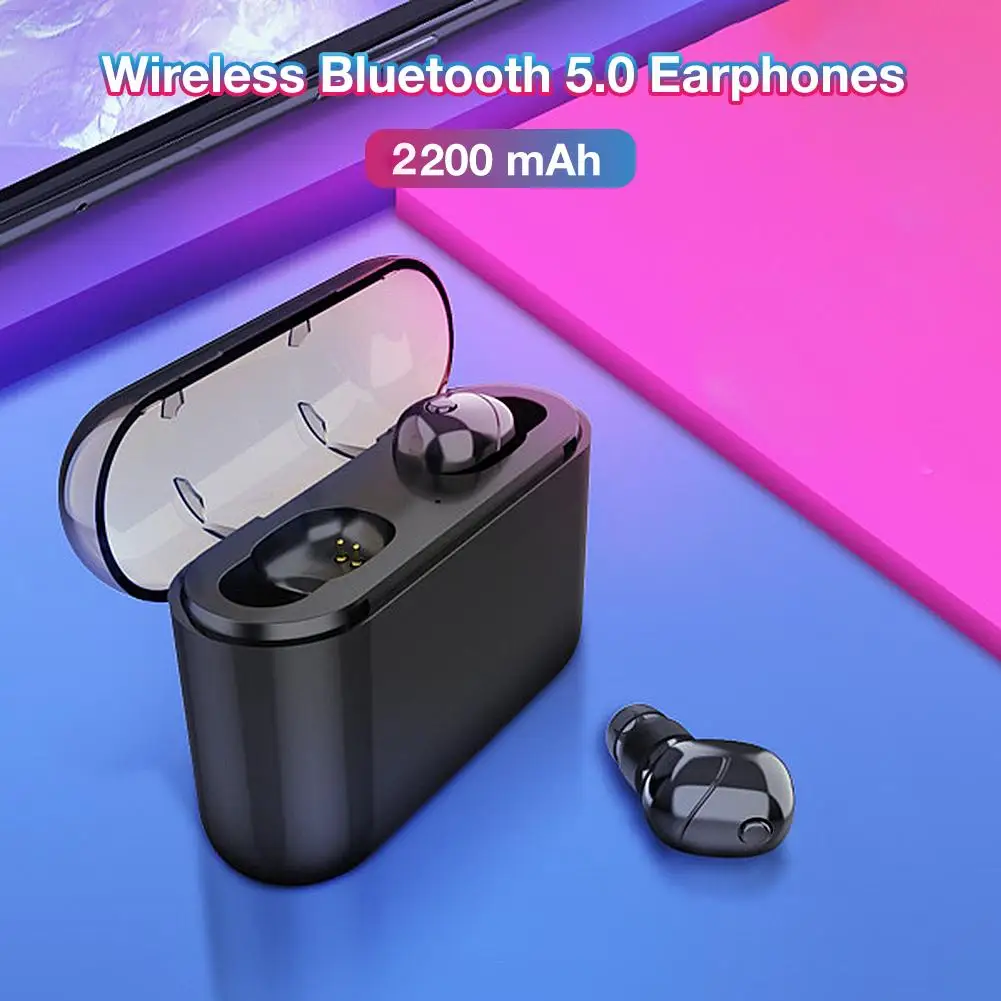 

SHZONS Mini Wireless Bilateral Calls Earbuds Bluetooth 5.0 Earphones Stereo Automatic Pairing Headset With 2200 MAh Charger Box