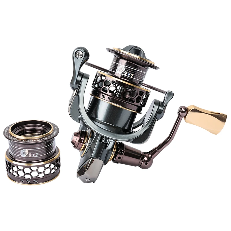 

Original TSURINOYA Jaguar 1000 2000 3000 Spinning Fishing Reel 9+1BB Gear Ratio 5.2:1 Double Metal Spool Bass Lure Reel