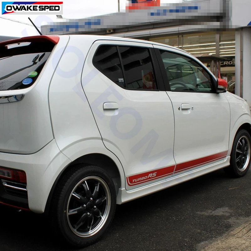 For Suzuki Alto Turbo Rs Graphics Side Skirt Stripes Car Styling Door Decor Stickers Auto Customized Body Decal Racing Sport