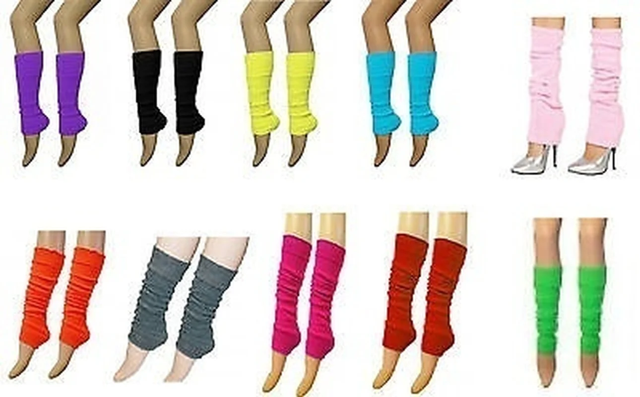 NIBESSER 1 Pair Womens Leg Warmers Ladies Party Knitted Neon Dance Costume Candy Color Classic Retro Long Boot Socks Cuffs