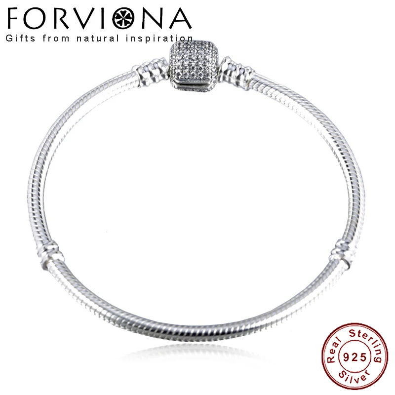 

Genuine Bracelet Silver 925 Jewelry Snake Chain Bangle & Bracelet Silver 925 Original Jewelry Valentine Gift