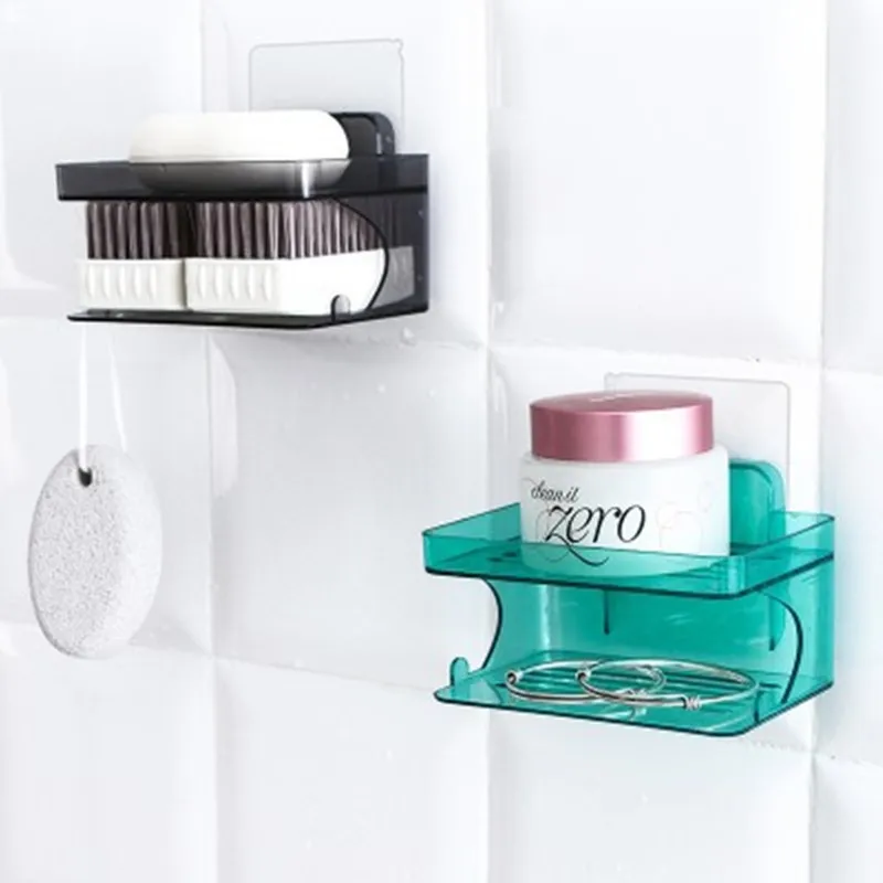 

Transparent Leachate Soap Box Wall-suction Traceless Toilet Creative Soap Holder Bathroom Storage Shower Organizer