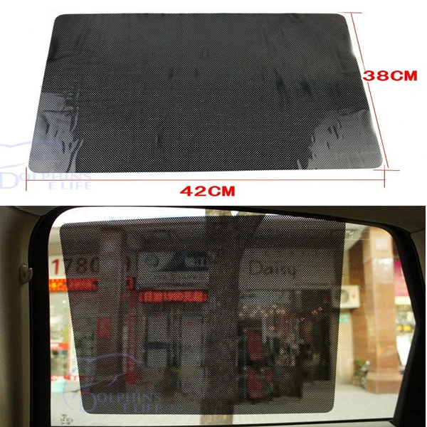 38*42cm  2 Tablets Air  Black Grid Car sun shade Static stickers Ultraviolet-proof Sunscreen Insulation Good light Transmission