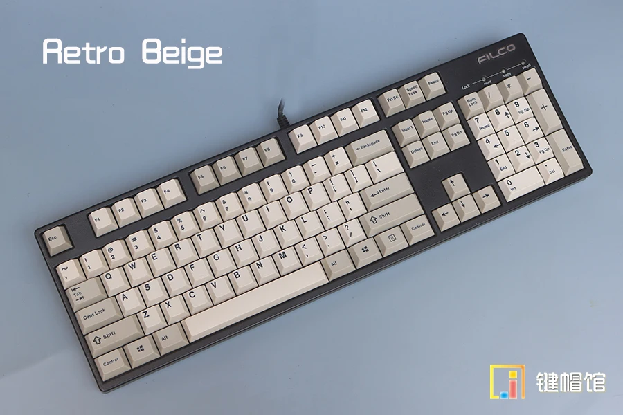 

Retro beige keycaps mechanical keyboard keys thick PBT keycap top print cherry mx height poker ANSI 104 keycaps