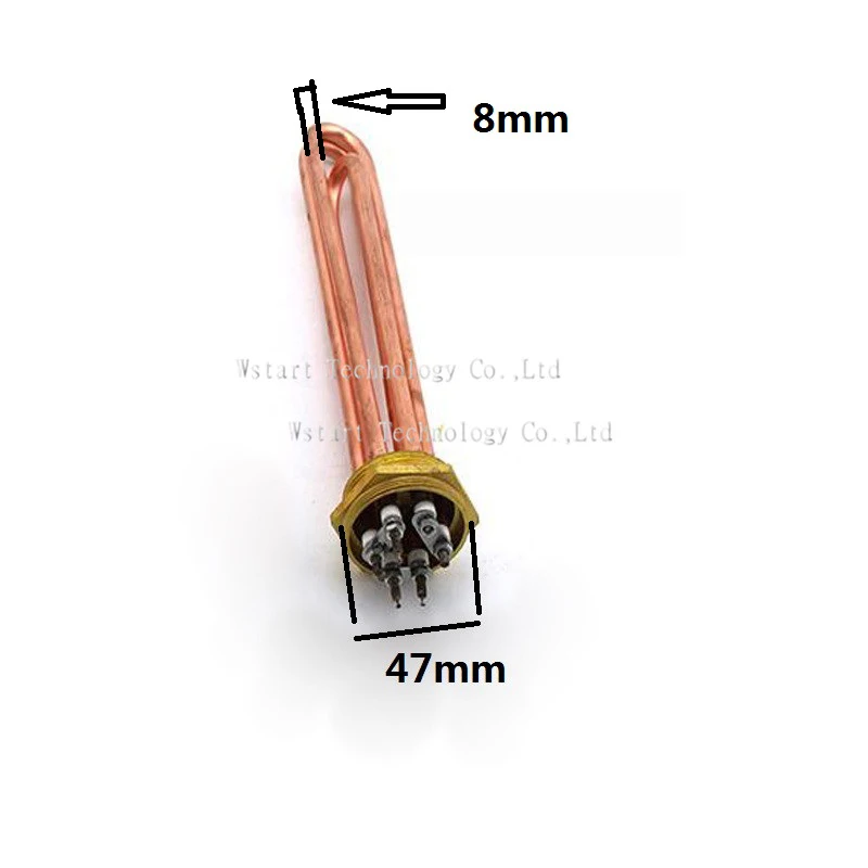 Красная медь 338 V 9KW Нагревательный элемент U образный DN40 электрическая нагревательная трубка подогревателя для водяного резервуара