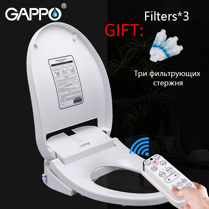 

GAPPO Toilet Seats Elongated Bidets Lid Cover Heated Sit Smart Bidet Toilet Seats Intelligent Clean Dry Toilet Cover