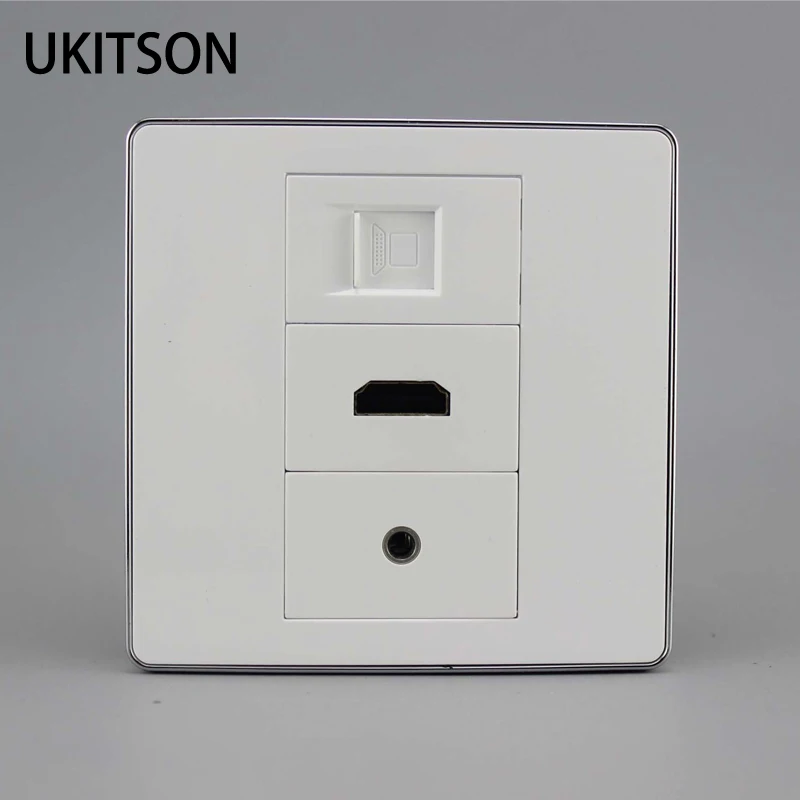 CAT5E RJ45 + HDMI+ Free solder 3.5mm Audio wall panel pic 1