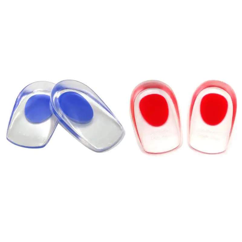 

1 Pair Soft Silicone Increase Heel Support Pad Cup Gel Shock Cushion Orthotic Insole Plantar Foot Care Tool 2 Colors