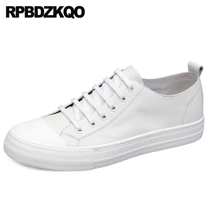 

Brand Lace Up Trainers Genuine Leather Skate White Sneakers Men British Style Real Luxury Latest Footwear Fashion Shoes European