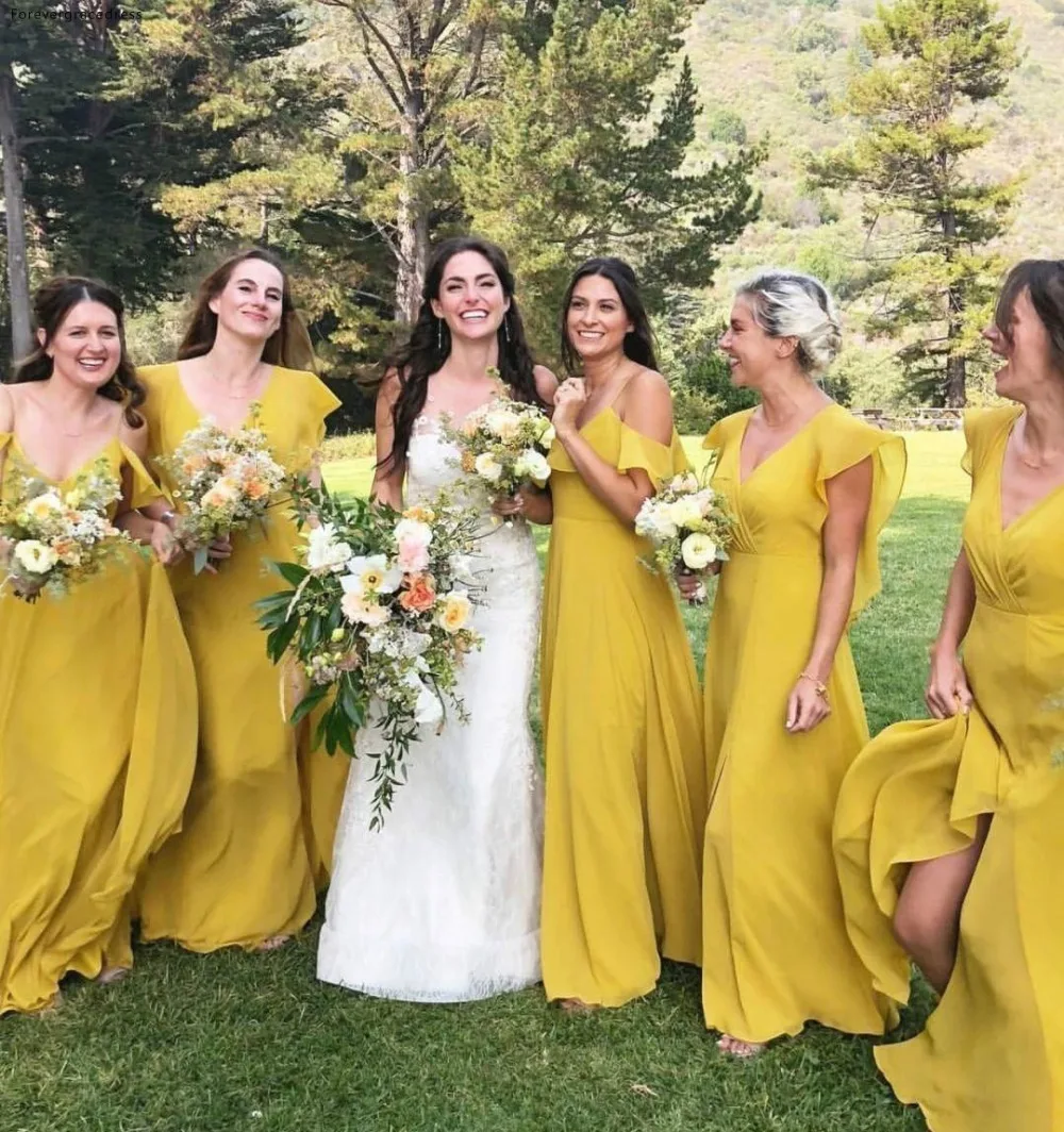 Yellow wedding dress for bridesmaid Clearance