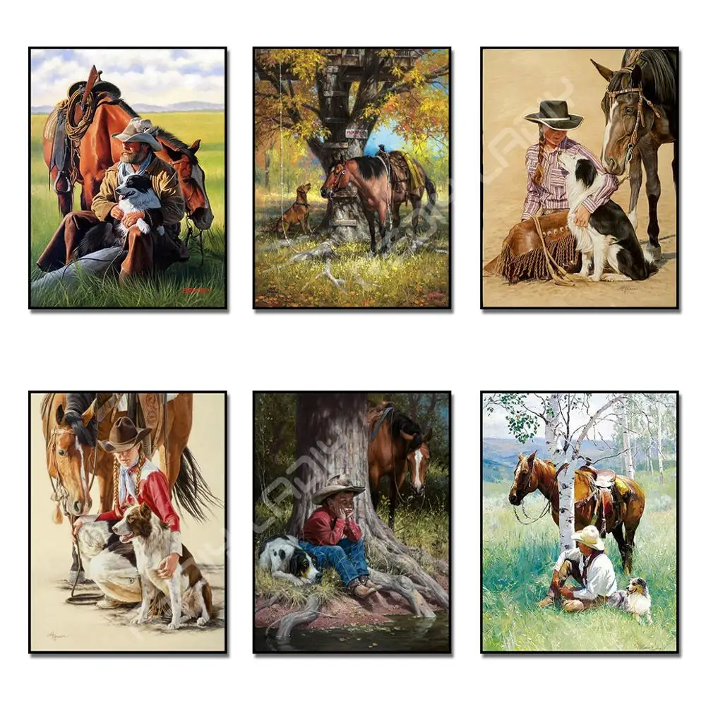 

Diamond Painting West Cowboy Full Square/Round Drill Diamond Embroidery Scenery Mosaic Picture of Rhinestones Home Decor Crafts