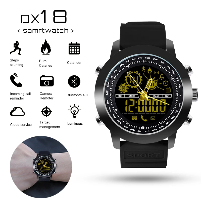 Bluetooth Waterproof DX18 Smart Watch Men Smartwatch Sport