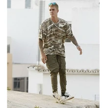 27-44 JustinBieber Мужская одежда шаровары брюки с большим количеством карманов молнии ноги штаны с нашивкой в виде крыльев плюс размер сценические костюмы певицы