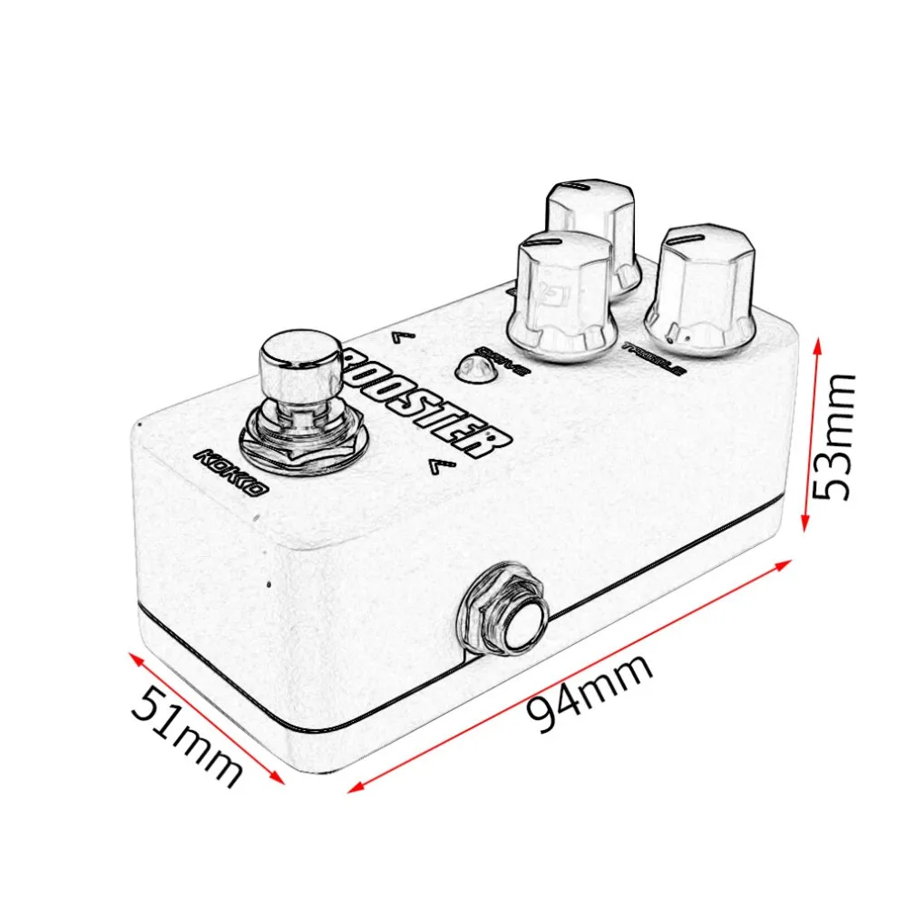 KOKKO FBS-2 мини-педаль для гитарного эффекта овердрайв Guitarra Overdrive Booster высокомощная трубка гитара двухсегментный эквалайзер-эффект