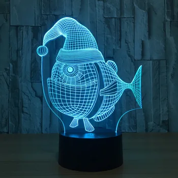 

Fish With Cap 7 Color Lamp 3d Visual Led Night Lights For Kids Touch Usb Table Lampara Lampe Baby Sleeping Nightlight Room Lamp