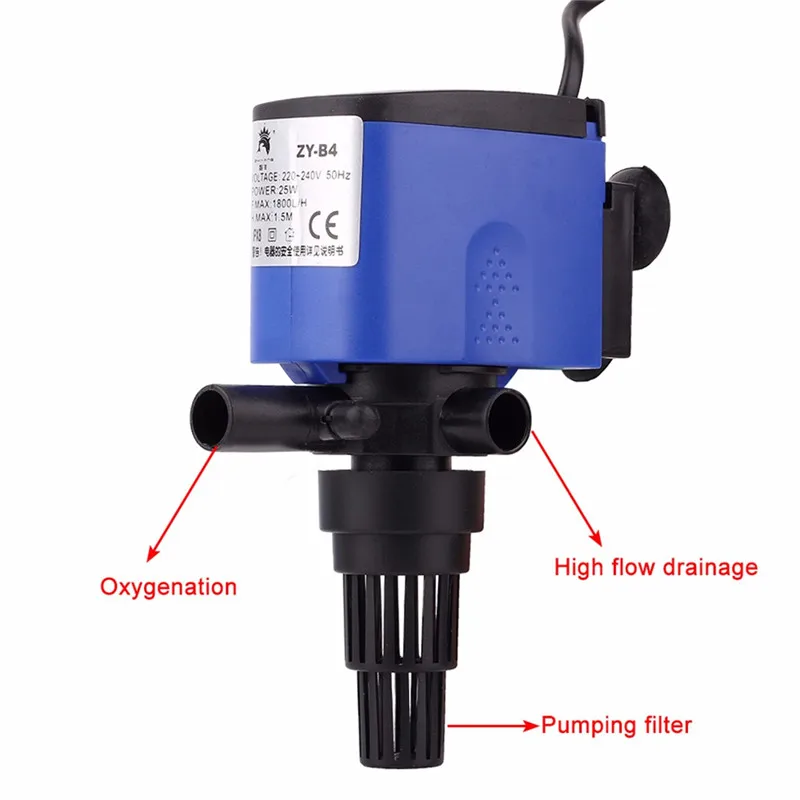 3-в-1 аквариумный воздушный насос с фильтром погружной аквариумный водяной насос аквариума распыления воды циркуляционный внутренний фильтр для очистки воды