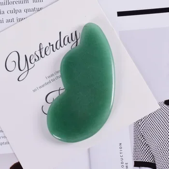 

100% Natural Aventurine Stone Face Gua Sha Tool Massage SPA Acupuncture Scraping Healing For Body Eye Health Care