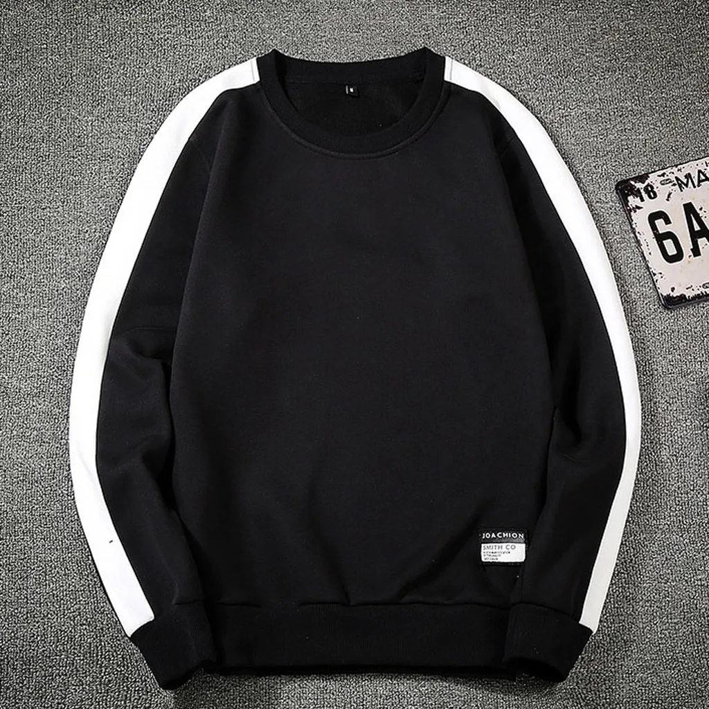 

Japanese hoodie Men's New Style Casual Fashion Patchwork O-Neck Long Sleeves moleton masculino Thin Top Blouse sudadera hombre
