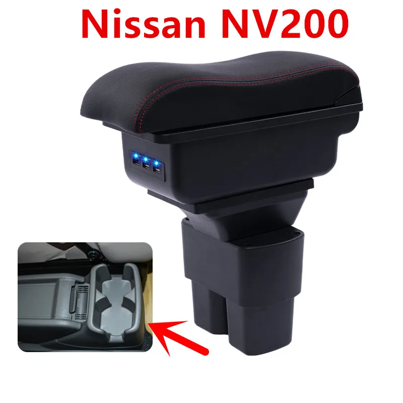 

Car Center Console Armrests Storage Box for Nissan NV200 evalia armrest box With USB interface 2019 2011 2013 2014 2015 2016