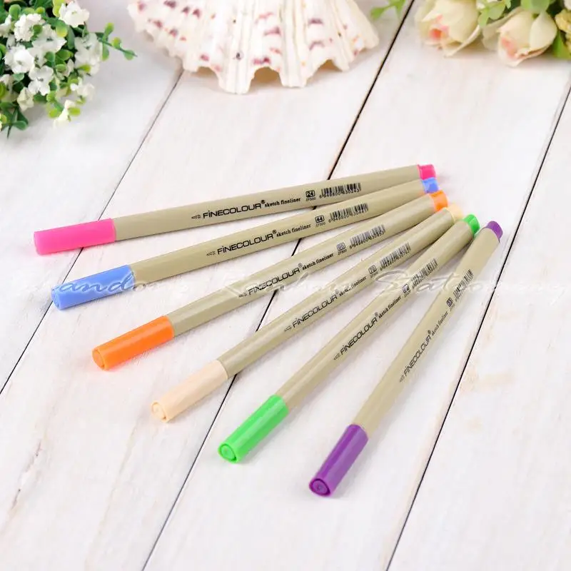 48 P Цвета Fineliner ручки маркер 0.3 мм подробностью эскиз Книги по искусству воды ручка