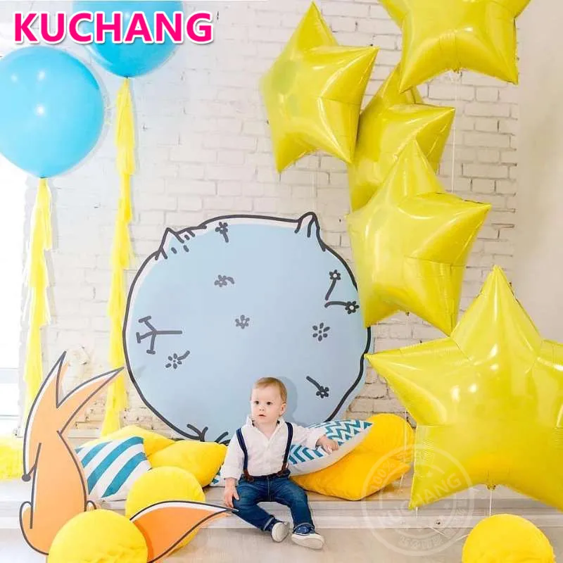 

10pcs 18inch Heart Star Foil Balloons Birthday Wedding Party Yellow Five-Point Star Helium Globos Baby Shower Decor Balloon Toys
