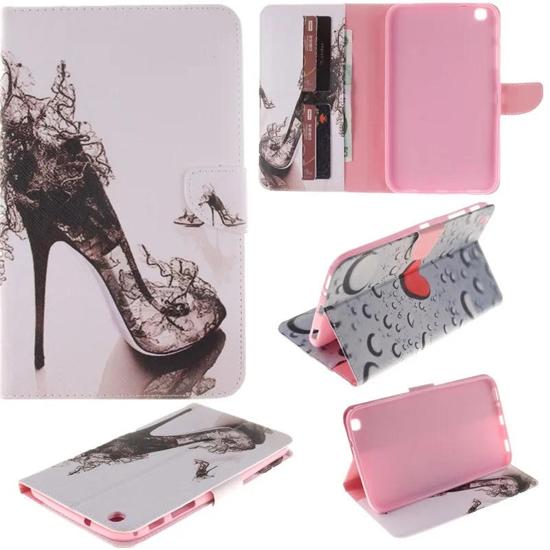 Stand Flip Wallet Case For Samsung Galaxy Tab 3 8.0 inch Cases SM T310 T311 T315 Tablet Back Cover Stand Two Sides Painted Bag (17)