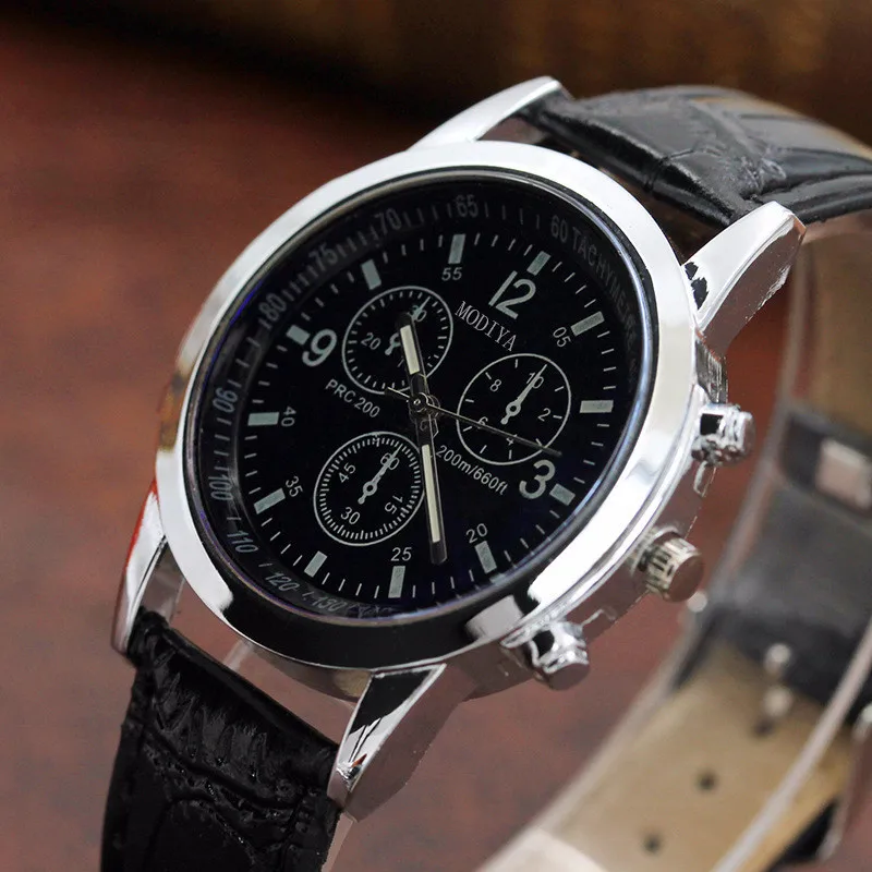 Модные синие лучевые стеклянные часы мужские бизнес нейтральные кварцевые имитирующие Наручные часы Подарки Reloj de hombre дропшиппинг Wd3 sea