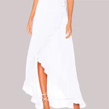 Новые модные женские летние макси юбки с высокой талией плиссированные пляжные шифоновые длинные повседневные однотонные имперский Высокая талия длиной до щиколотки