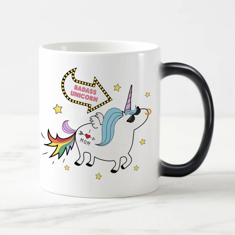 Dropshipping 3 disegni Unicorn Calore senstive cambiare colore tazze di Caff¨ tazza di Ceramica magia tazze da t¨ supprised regalo in Dropshipping 3 disegni