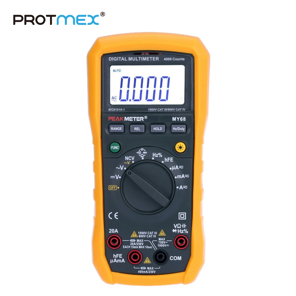 MY68 Digital Multimeter 4000 Counts AC/DC Resistance Capacitance