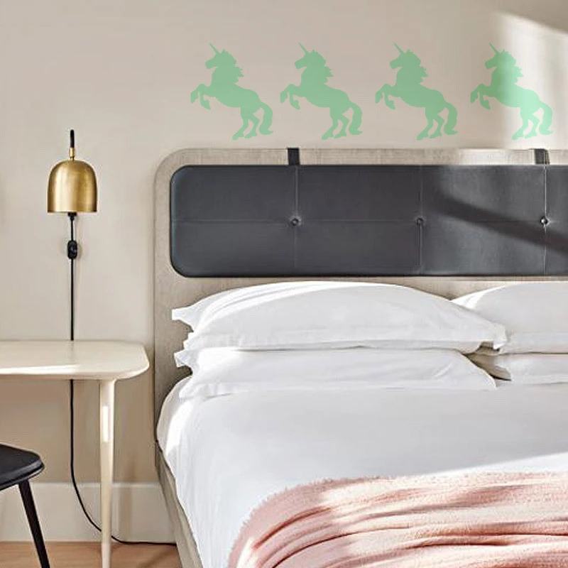 Cartoon Unicorn Luminous Wall Sticker DIY Removable Fluorescent Vinyl Decals Home Bedroom Decor Glow In the Dark Poster