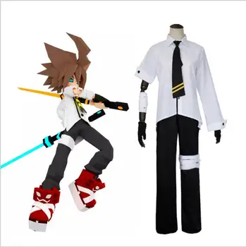 

S-XL Anime Aotu World cosplay Anmixiu Anmicius cos Halloween daily Unisex set costumes top+pants+tie+bandage+gloves+ears