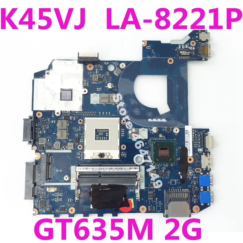 

K45VJ QCL40 LA-8221P GT635M 2G Mainboard REV 1.0 For ASUS A45V A45VJ K45V K45VM K45VS K45VD A85V Laptop motherboard 100% Tested