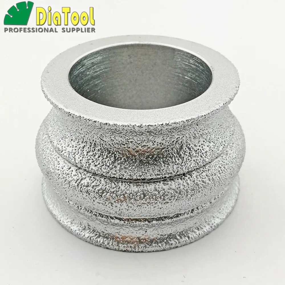 DIATOOL Dia75mmX45mm Diamond Profile Grinding Wheel For Stone, Vacuum Brazed Diamond Grinding Wheel