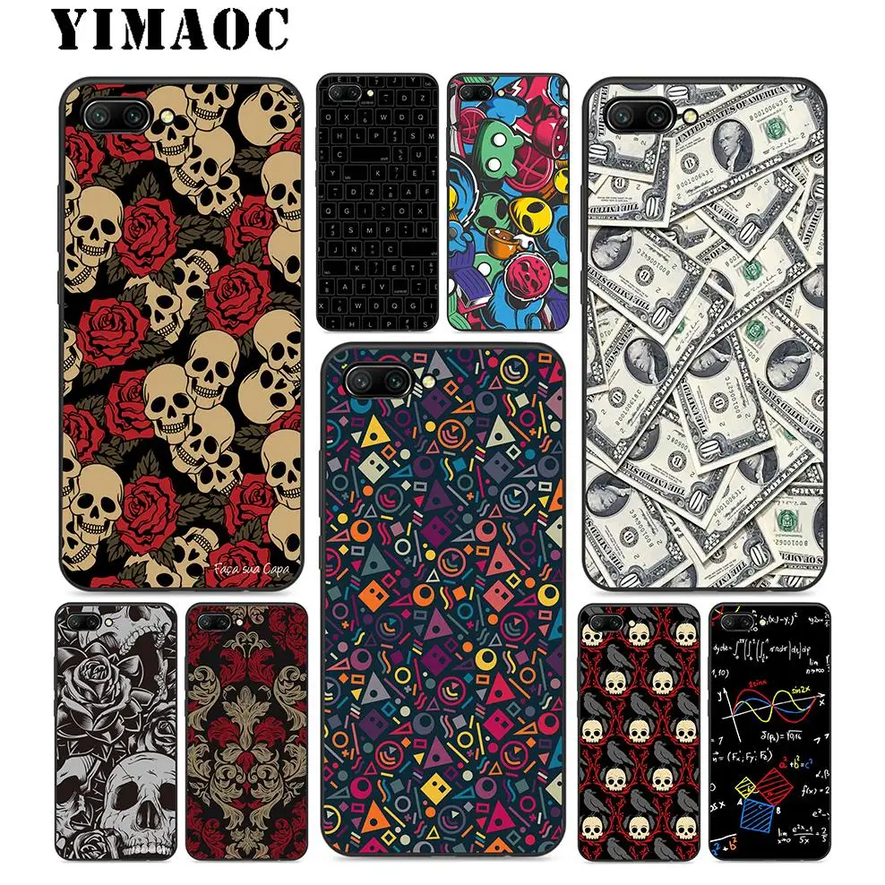 YIMAOC Money Cash Skull Flower Силиконовый чехол для huawei Honor mate 10 P20 P10 P9 P8 P Smart Y6 6A 7A 7X 7C Lite Pro 2017 2018