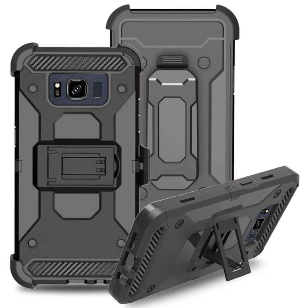 

4 In 1 Combo Heavy Duty Shockproof Hybrid Armor Case With Belt Clip Holster Cover For Samsung Galaxy S8 Active G892