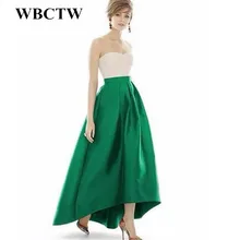 Индивидуальные плюс Размеры 7xl взлетно-посадочной полосы Юбки Элегантный Высокий Низкий Jupe Femme длинные плиссированные юбки макси сезон: весна–лето