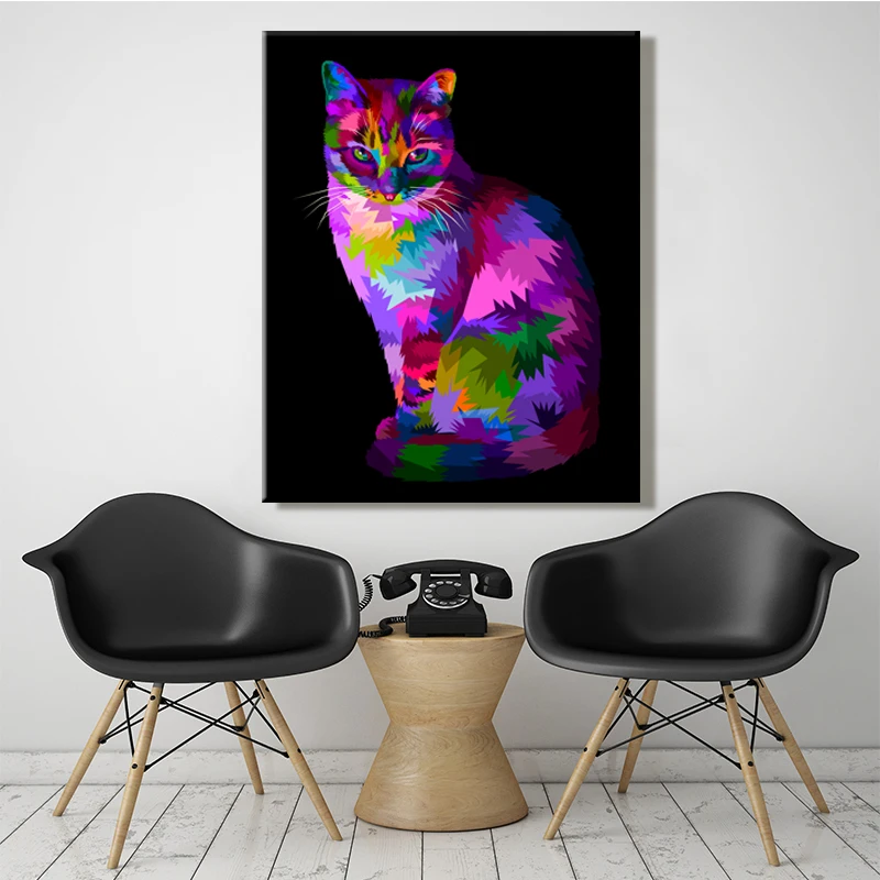 Günstige Farbe durch zahl kunst malerei durch zahlen riotous mit farbe katze Hund Pferd Eule Abstrakte malerei Kunstwerk manuelle eigenschaft