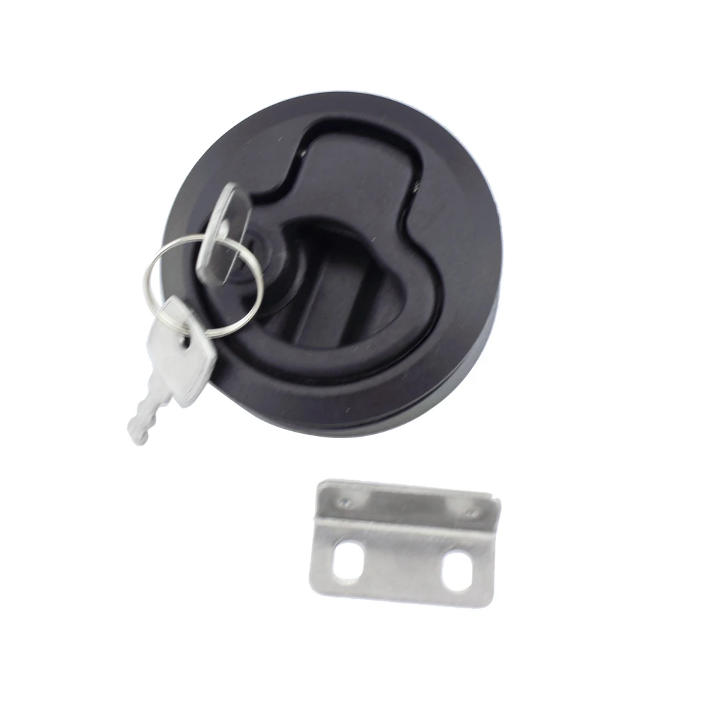 1 pc Black ABS plastic round lockable Flush mount slam latch with key  for drawer cabinet boat plastic jewelry box organizer for women necklace bracelet jewelry boxes storage drawer ring earrings transparent display stand