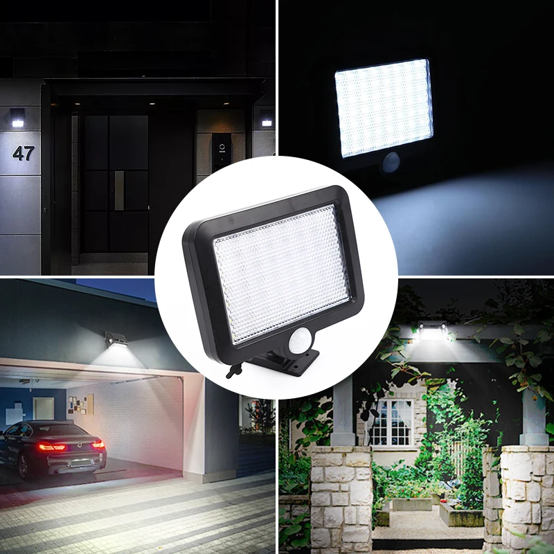 56 LED Pathway Solar Power Light PIR Motion Sensor Outdoor Wall Lamp Waterproof Energy Saving IP65 Security Lights | Освещение