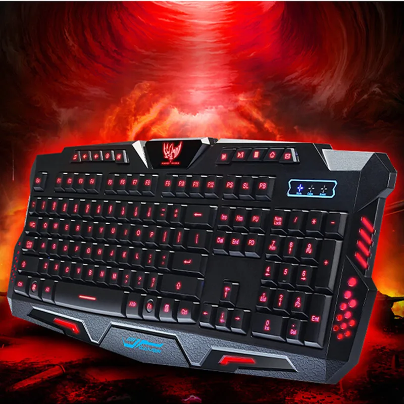 Wired Triple Color Backlit Illuminate Gaming Keyboard Gamer Backlight LED USB for Computer Desktop PC Computer & Office Brand Name: NoEnName_Null