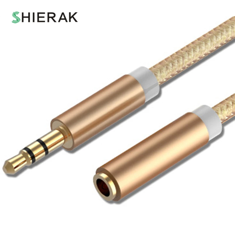 SHIERAK 3 5 мм AUX Удлинительный шнур для наушников от штекера к гнезду из алюминиевого