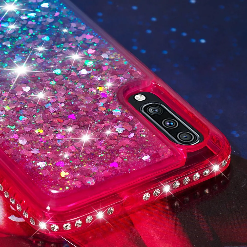 Diamond Glitter Case For Samsung Galaxy A50 A70 A60 A40 A30 A20 A10 A20E Cover Gradient Quicksand Case for Samsung M10 M20 M30