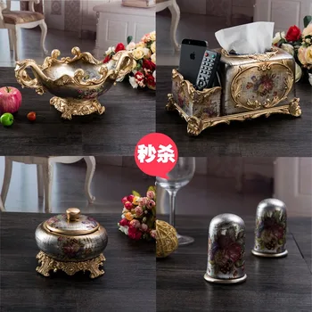 

High-end European retro fruit dish towel box set of four Home Furnishing wedding gift set table decoration decoration