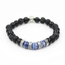 Натуральный матирующий камень синие энергетические бусины Йога браслет ручной струны мужские и женские средства общего назначения