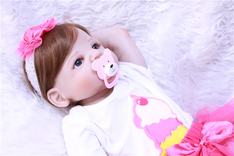 NPK 57cm Reborn Doll Soft Baby Simulazione Vinile Toy w Magnetic Ciuccio # 